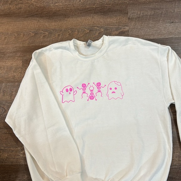 Glitter pink skeleton pullover - Picture 2 of 3